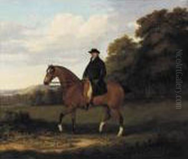 A Gentleman And His Bay Hack Oil Painting by John Nost Sartorius