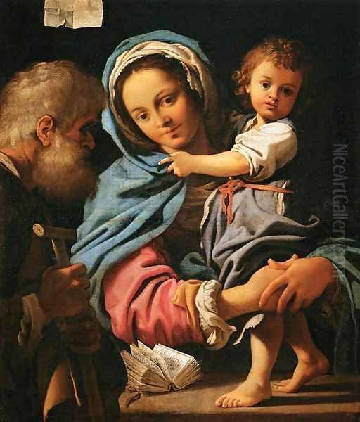 The Holy Family Oil Painting by Bartolomeo Schedoni