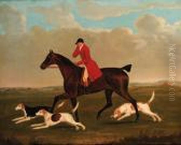 A Huntsman On A Brown Hunter With Hounds Oil Painting by John Nost Sartorius