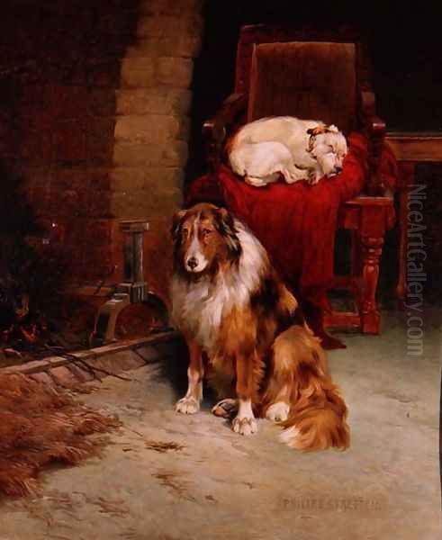 By The Fireside Oil Painting by Philip Eustace Stretton