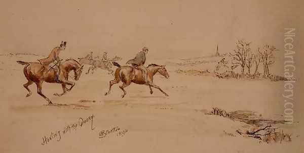 Hunting with the Quorn, 1894 Oil Painting by Philip Eustace Stretton