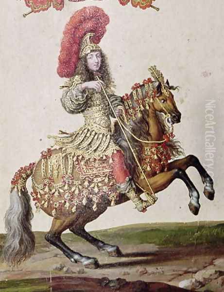 Louis XIV 1638-1715 as a Roman Emperor, from Carrousel de 1662, c.1662 Oil Painting by Israel Silvestre the Younger