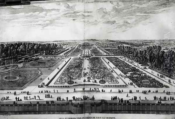 Perspective View of the Garden of Vaux-le-Vicomte Oil Painting by Israel Silvestre the Younger