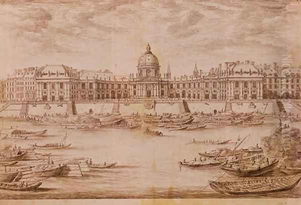 Perspective View of the College des Quatre-Nations Oil Painting by Israel Silvestre the Younger