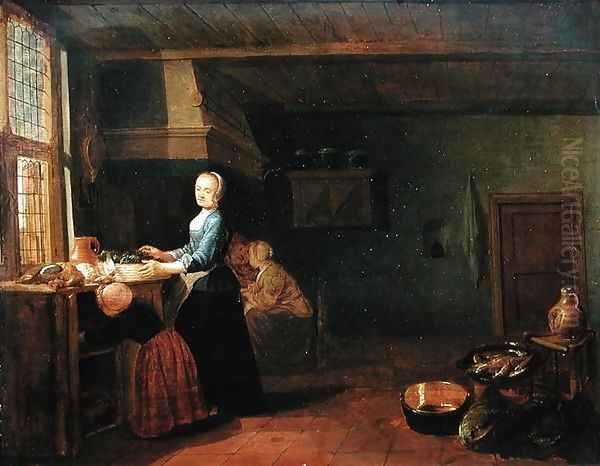 Kitchen Interior 2 Oil Painting by Hendrick Maertensz. Sorch (see Sorgh)