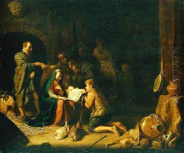 Adoration of the Shepherds Oil Painting by Hendrick Maertensz. Sorch (see Sorgh)