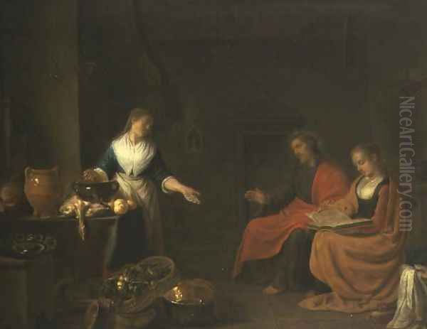 Christ in the House of Martha and Mary Oil Painting by Hendrick Maertensz. Sorch (see Sorgh)