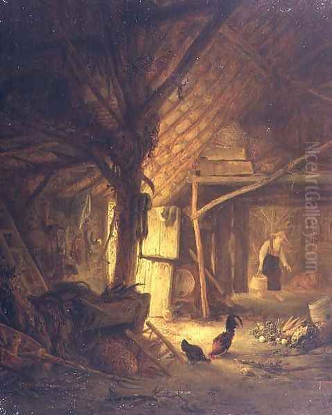 The Interior of a Barn Oil Painting by Hendrick Maertensz. Sorch (see Sorgh)