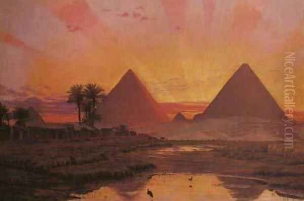 Pyramids of Gizeh Oil Painting by Thomas Seddon