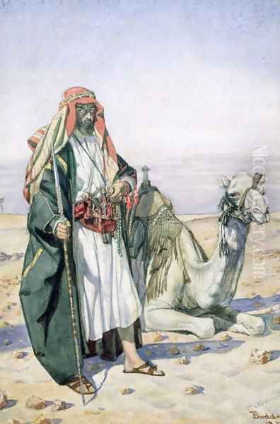 Lieutenant Richard Burton in Arab Dress, 1854 Oil Painting by Thomas Seddon