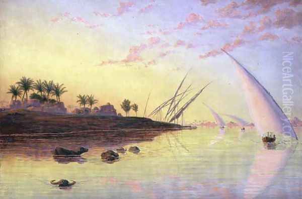 View on the Nile, 1855 Oil Painting by Thomas Seddon