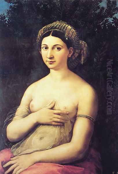 La Fornarina Oil Painting by Raffaelo Sanzio