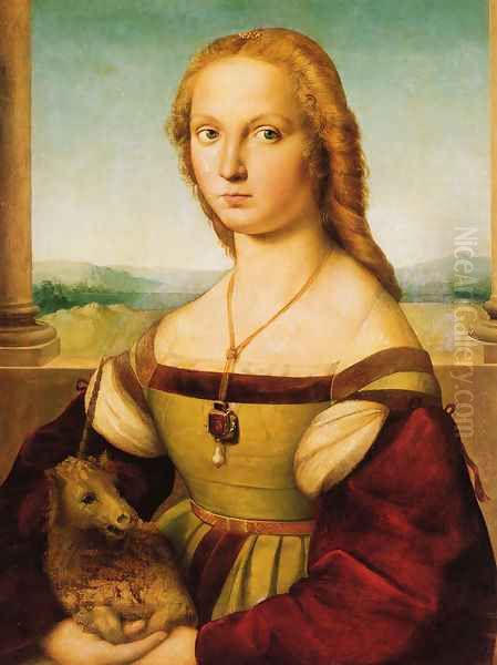 Lady with a Unicorn Oil Painting by Raffaelo Sanzio