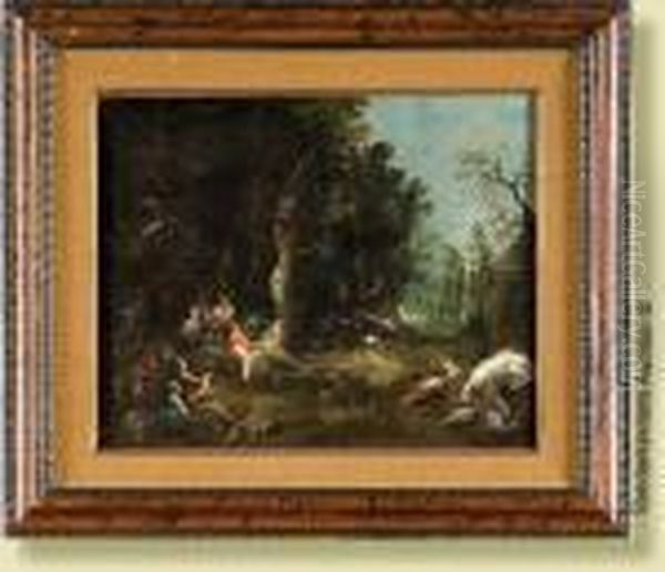 Scene De Chasse Au Sanglier Oil Painting by Roelandt Jacobsz Savery