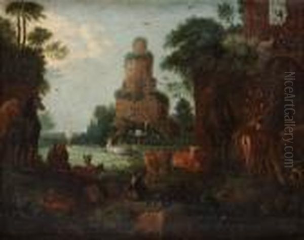 Paradisiskt Landskap Med Djur Oil Painting by Roelandt Jacobsz Savery