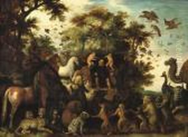 Aesopus And The Animals In A Landscape by Roelandt Jacobsz Savery