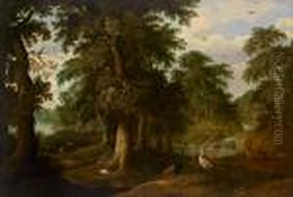 Paesaggio Paradisiaco Con Un Torrente E Animali Oil Painting by Roelandt Jacobsz Savery