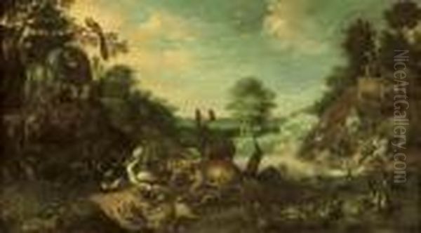 The Garden Of Eden Oil Painting by Roelandt Jacobsz Savery