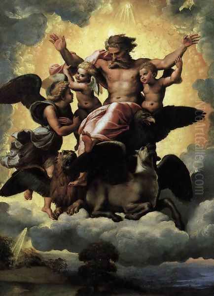 The Vision of Ezekiel Oil Painting by Raffaelo Sanzio