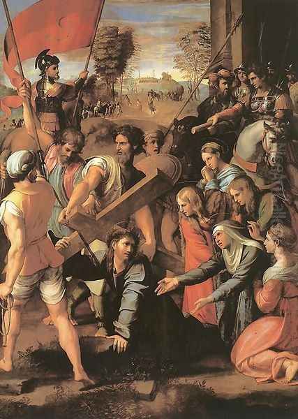 Christ Falls on the Way to Calvary Oil Painting by Raffaelo Sanzio