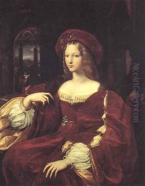 Portrait of Jeanne d'Aragon Oil Painting by Raffaelo Sanzio