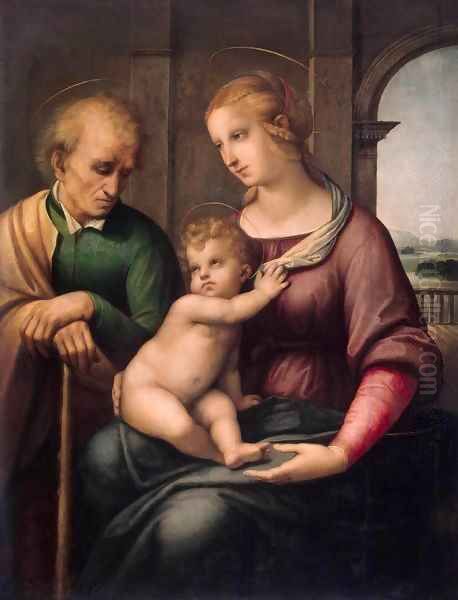 Madonna with Beardless St Joseph Oil Painting by Raffaelo Sanzio