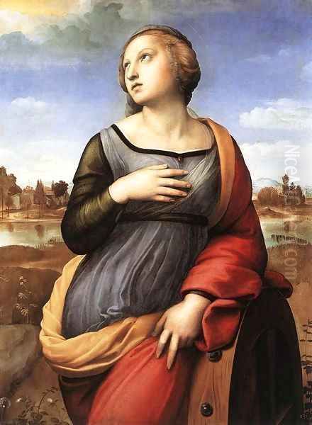 St Catherine of Alexandria Oil Painting by Raffaelo Sanzio