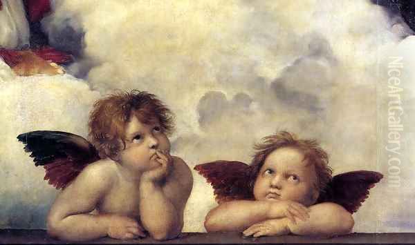 The Sistine Madonna (detail) 2 Oil Painting by Raffaelo Sanzio