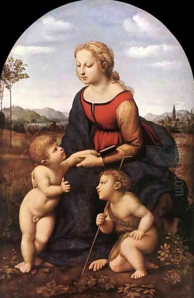 The Virgin and Child with Saint John the Baptist (La Belle Jardinire) Oil Painting by Raffaelo Sanzio