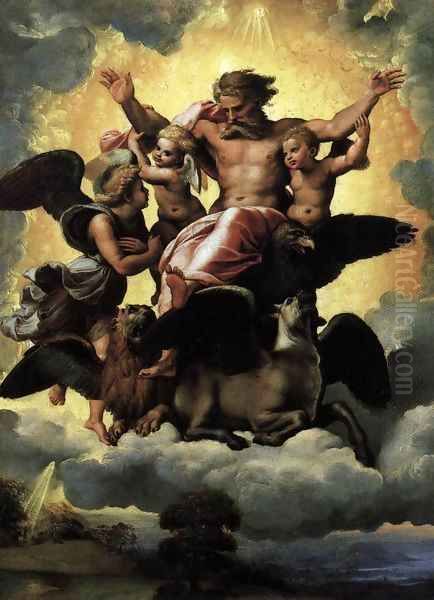 The Vision of Ezekiel 2 Oil Painting by Raffaelo Sanzio