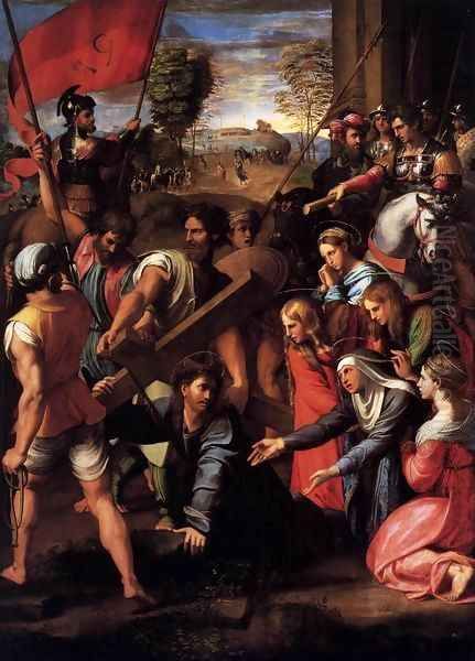 Christ Falls on the Way to Calvary 2 Oil Painting by Raffaelo Sanzio