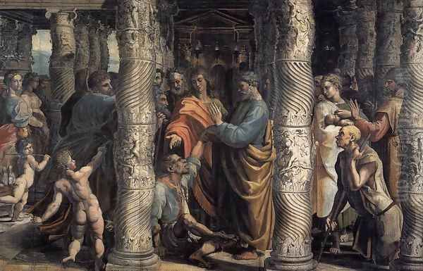 Healing of the Lame Man 2 Oil Painting by Raffaelo Sanzio