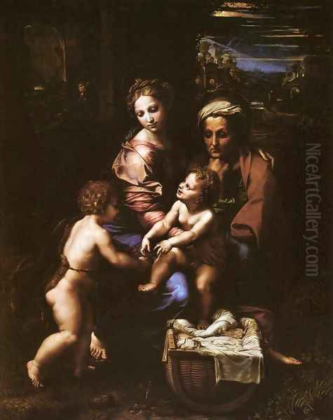 The Holy Family, or La Perla Oil Painting by Raffaelo Sanzio