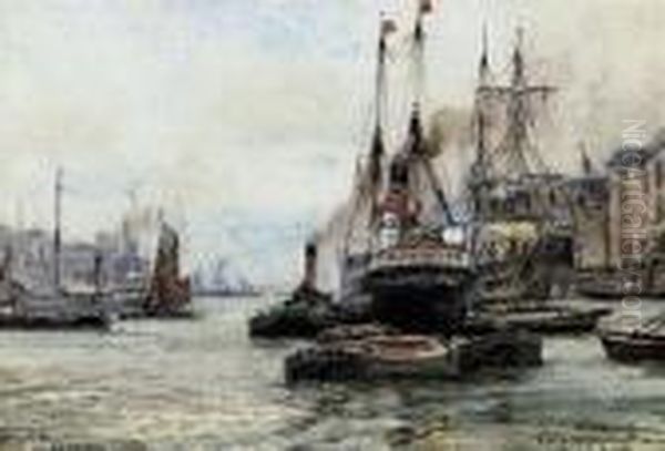 Wapping Reach Oil Painting by William Harrison Scarborough