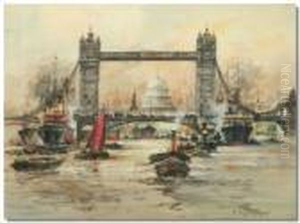 Towerbridge Oil Painting by William Harrison Scarborough