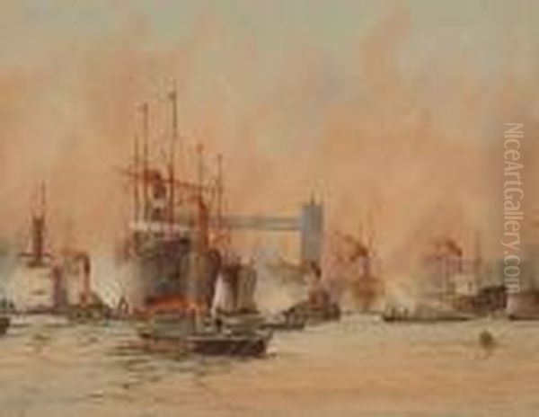 The Pool Of London Oil Painting by William Harrison Scarborough