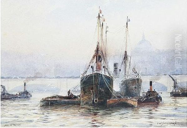 'the Tower Bridge, London', And 'london Bridge' Oil Painting by William Harrison Scarborough