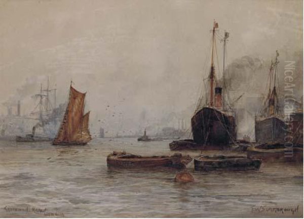 Greenwich Reach, London Oil Painting by William Harrison Scarborough