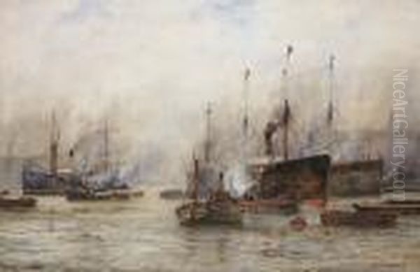 The Port Of London Oil Painting by William Harrison Scarborough