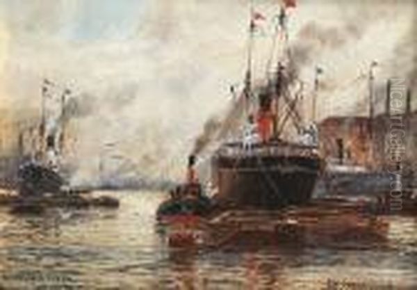 Blackwall Reach Oil Painting by William Harrison Scarborough