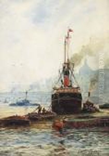 London Bridge Oil Painting by William Harrison Scarborough