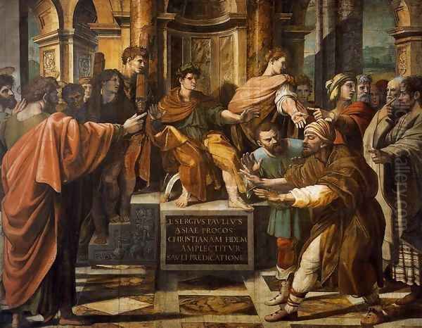 St Paul before the Proconsul 2 Oil Painting by Raffaelo Sanzio