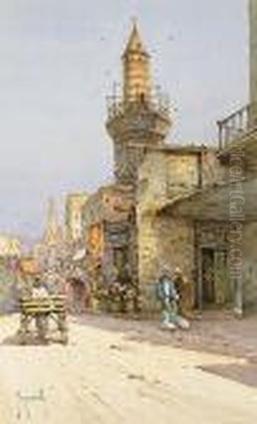 Une Rue Du Mousky Oil Painting by Spyridon Scarvelli