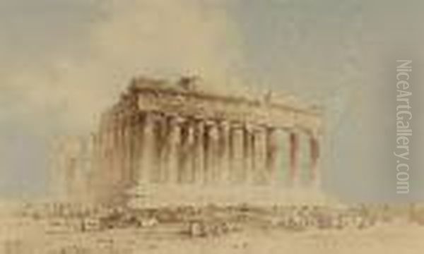 The Parthenon Oil Painting by Spyridon Scarvelli