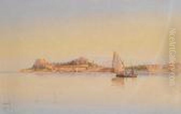 View Of Corfu Oil Painting by Spyridon Scarvelli