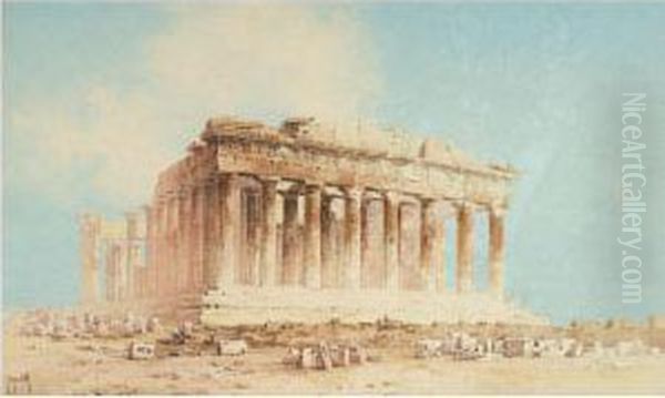 The Parthenon Oil Painting by Spyridon Scarvelli