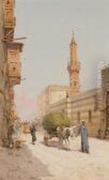 Une Mosquee A Faqualla Oil Painting by Spyridon Scarvelli