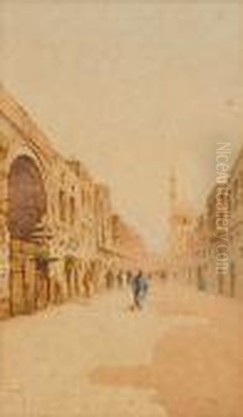 The Arms Market Street, Cairo Oil Painting by Spyridon Scarvelli