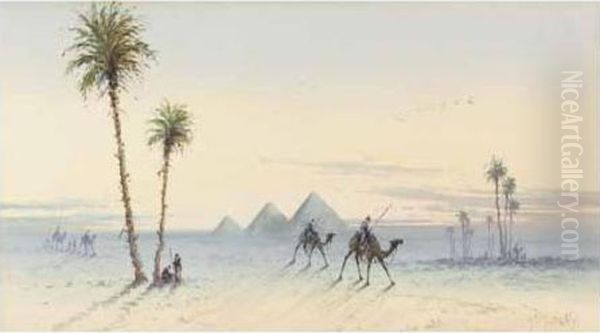 Three Egyptian Views Oil Painting by Spyridon Scarvelli