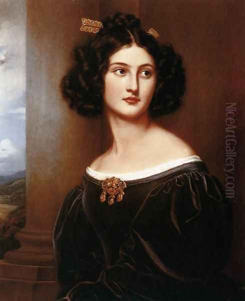 Nanette Heine, nee Kaula 1829 Oil Painting by Joseph Karl Stieler